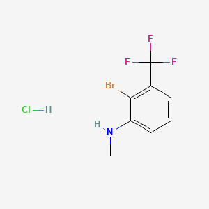 molecular formula C8H8BrClF3N B15321377 2-bromo-N-methyl-3-(trifluoromethyl)anilinehydrochloride 