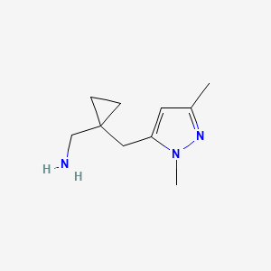 molecular formula C10H17N3 B15321383 (1-((1,3-Dimethyl-1h-pyrazol-5-yl)methyl)cyclopropyl)methanamine 