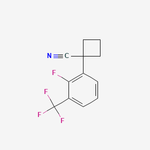 molecular formula C12H9F4N B15321425 1-(2-Fluoro-3-(trifluoromethyl)phenyl)cyclobutane-1-carbonitrile 