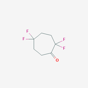 molecular formula C7H8F4O B15321507 2,2,5,5-Tetrafluorocycloheptan-1-one 