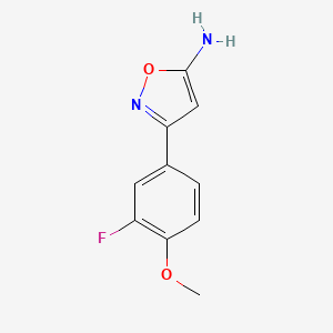 molecular formula C10H9FN2O2 B15321522 3-(3-Fluoro-4-methoxyphenyl)-1,2-oxazol-5-amine 