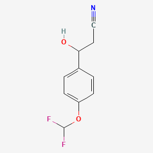 molecular formula C10H9F2NO2 B15321579 3-(4-(Difluoromethoxy)phenyl)-3-hydroxypropanenitrile 