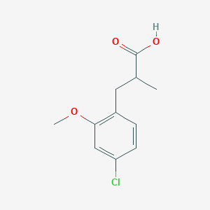 molecular formula C11H13ClO3 B15321615 3-(4-Chloro-2-methoxyphenyl)-2-methylpropanoic acid 