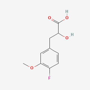 molecular formula C10H11FO4 B15321657 3-(4-Fluoro-3-methoxyphenyl)-2-hydroxypropanoic acid 