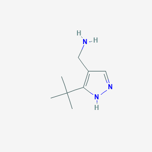 molecular formula C8H15N3 B15321669 (3-(Tert-butyl)-1h-pyrazol-4-yl)methanamine 