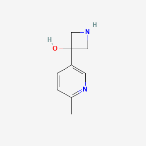 molecular formula C9H12N2O B15321690 3-(6-Methylpyridin-3-yl)azetidin-3-ol 