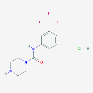 molecular formula C12H15ClF3N3O B1532173 N-[3-(三氟甲基)苯基]哌嗪-1-甲酰胺盐酸盐 CAS No. 1458384-01-4