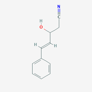 molecular formula C11H11NO B15321737 3-Hydroxy-5-phenylpent-4-enenitrile 