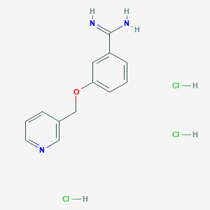 molecular formula C13H16Cl3N3O B1532176 3-(吡啶-3-基甲氧基)苯-1-甲酰亚胺三盐酸盐 CAS No. 1221726-33-5