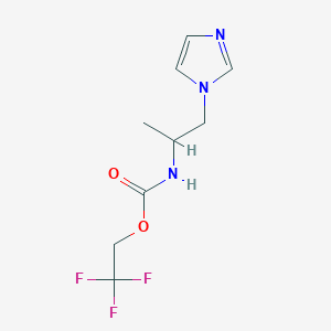 molecular formula C9H12F3N3O2 B1532177 2,2,2-三氟乙基 N-[1-(1H-咪唑-1-基)丙-2-基]氨基甲酸酯 CAS No. 1223468-06-1
