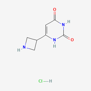 molecular formula C7H10ClN3O2 B15321826 6-(Azetidin-3-yl)pyrimidine-2,4-diolhydrochloride 