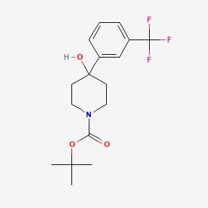 molecular formula C17H22F3NO3 B1532184 1-Boc-4-[3-(三氟甲基)苯基]-4-羟基哌啶 CAS No. 634464-86-1