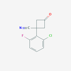 1-(2-Chloro-6-fluorophenyl)-3-oxocyclobutane-1-carbonitrile