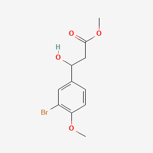 molecular formula C11H13BrO4 B15321842 Methyl 3-(3-bromo-4-methoxyphenyl)-3-hydroxypropanoate 