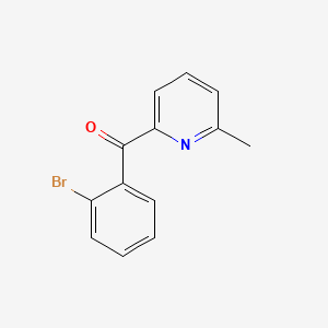 molecular formula C13H10BrNO B1532185 2-(2-Bromobenzoyl)-6-methylpyridine CAS No. 1187169-94-3