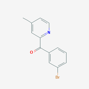 molecular formula C13H10BrNO B1532187 2-(3-溴苯甲酰)-4-甲基吡啶 CAS No. 1187166-77-3