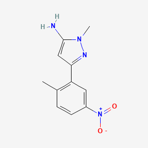 molecular formula C11H12N4O2 B15321887 1-Methyl-3-(2-methyl-5-nitrophenyl)-1h-pyrazol-5-amine 