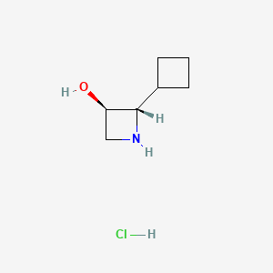 molecular formula C7H14ClNO B15321910 rac-(2R,3S)-2-cyclobutylazetidin-3-ol hydrochloride 