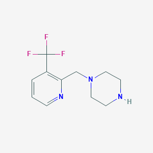 molecular formula C11H14F3N3 B15322007 1-((4-Fluoropyridin-2-yl)methyl)piperazine 