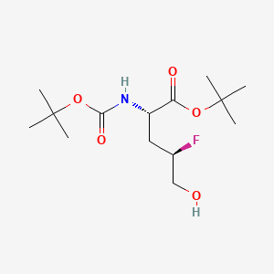 molecular formula C14H26FNO5 B15322062 tert-butyl(2S,4R)-2-{[(tert-butoxy)carbonyl]amino}-4-fluoro-5-hydroxypentanoate 