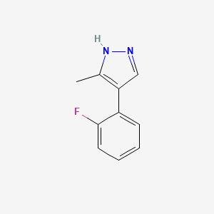 molecular formula C10H9FN2 B1532209 4-(2-Fluorophenyl)-3-methyl-1H-pyrazole CAS No. 2138219-30-2