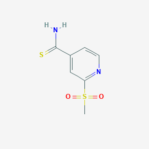 molecular formula C7H8N2O2S2 B1532210 2-Methanesulfonylpyridine-4-carbothioamide CAS No. 1221723-80-3