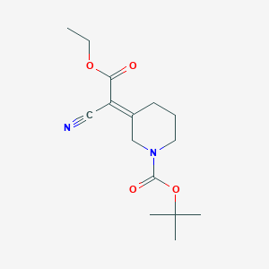 molecular formula C15H22N2O4 B1532211 叔丁基 3-(1-氰基-2-乙氧基-2-氧代乙亚基)哌啶-1-羧酸酯 CAS No. 1159982-26-9