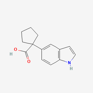 molecular formula C14H15NO2 B15322145 1-(1H-indol-5-yl)cyclopentane-1-carboxylic acid 