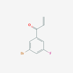 molecular formula C9H6BrFO B15322185 1-(3-Bromo-5-fluorophenyl)prop-2-en-1-one 