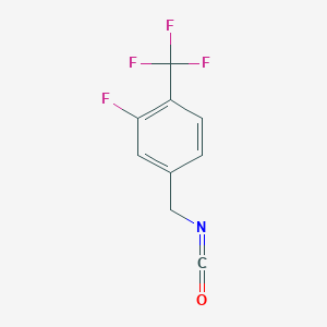 molecular formula C9H5F4NO B15322209 2-Fluoro-4-(isocyanatomethyl)-1-(trifluoromethyl)benzene CAS No. 581813-09-4