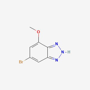 molecular formula C7H6BrN3O B15322315 5-bromo-7-methoxy-1H-1,2,3-benzotriazole 