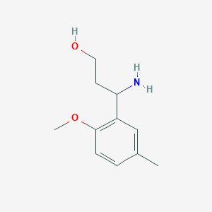 molecular formula C11H17NO2 B15322342 3-Amino-3-(2-methoxy-5-methylphenyl)propan-1-ol 