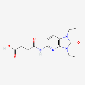molecular formula C14H18N4O4 B1532236 3-({1,3-二乙基-2-氧代-1H,2H,3H-咪唑并[4,5-b]吡啶-5-基}氨基羰基)丙酸 CAS No. 1110717-65-1