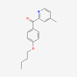 molecular formula C17H19NO2 B1532239 2-(4-丁氧基苯甲酰基)-4-甲基吡啶 CAS No. 1187165-40-7