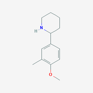 molecular formula C13H19NO B15322419 2-(4-Methoxy-3-methylphenyl)piperidine CAS No. 887361-11-7