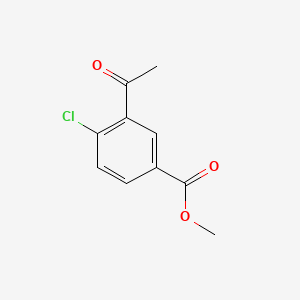 molecular formula C10H9ClO3 B15322440 Methyl 3-acetyl-4-chlorobenzoate 