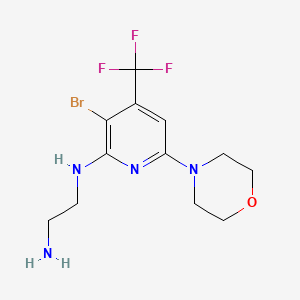 molecular formula C12H16BrF3N4O B1532252 N-(2-aminoethyl)-3-bromo-6-(morpholin-4-yl)-4-(trifluoromethyl)pyridin-2-amine CAS No. 1089330-42-6