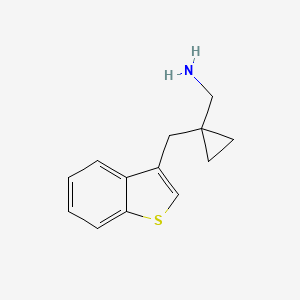 molecular formula C13H15NS B15322581 (1-(Benzo[b]thiophen-3-ylmethyl)cyclopropyl)methanamine 