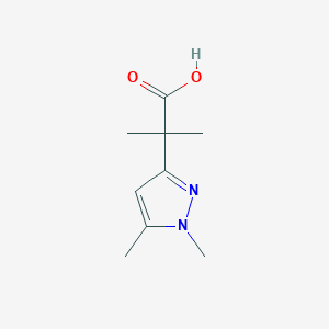 molecular formula C9H14N2O2 B15322621 2-(1,5-dimethyl-1H-pyrazol-3-yl)-2-methylpropanoicacid 