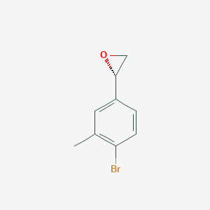 molecular formula C9H9BrO B15322645 (R)-2-(4-Bromo-3-methylphenyl)oxirane 