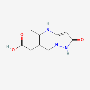 molecular formula C10H15N3O3 B1532268 2-{5,7-二甲基-2-氧代-1H,2H,4H,5H,6H,7H-吡唑并[1,5-a]嘧啶-6-基}乙酸 CAS No. 1305710-90-0