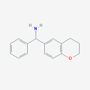 molecular formula C16H17NO B15322743 Chroman-6-yl(phenyl)methanamine 