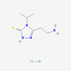 molecular formula C7H15ClN4S B1532276 5-(2-氨基乙基)-4-(丙-2-基)-4H-1,2,4-三唑-3-硫醇盐酸盐 CAS No. 1258652-25-3