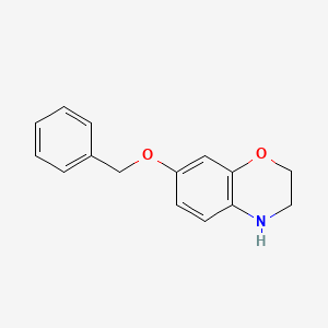 molecular formula C15H15NO2 B15322820 7-(benzyloxy)-3,4-dihydro-2H-1,4-benzoxazine 