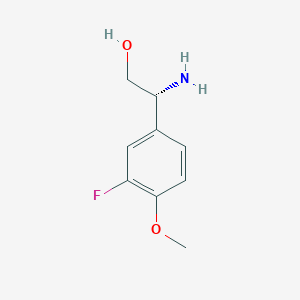 molecular formula C9H12FNO2 B15322836 (r)-2-Amino-2-(3-fluoro-4-methoxyphenyl)ethan-1-ol 