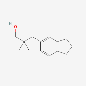 molecular formula C14H18O B15322852 (1-((2,3-Dihydro-1h-inden-5-yl)methyl)cyclopropyl)methanol 