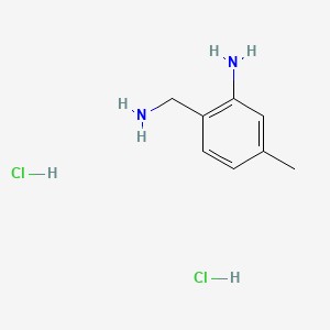 molecular formula C8H14Cl2N2 B15322929 2-(Aminomethyl)-5-methylanilinedihydrochloride 