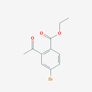 molecular formula C11H11BrO3 B15322942 Ethyl2-acetyl-4-bromobenzoate 