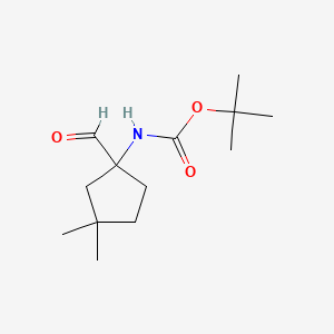 molecular formula C13H23NO3 B15322950 tert-butylN-(1-formyl-3,3-dimethylcyclopentyl)carbamate CAS No. 2792186-52-6