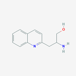 molecular formula C12H14N2O B15322968 2-Amino-3-(quinolin-2-yl)propan-1-ol 